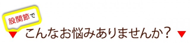 股関節でこんなお悩みありませんか？